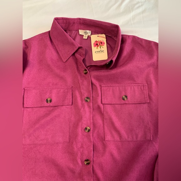 NWT Entro Vibrant Pink Collared Dress/Duster - Picture 10 of 16